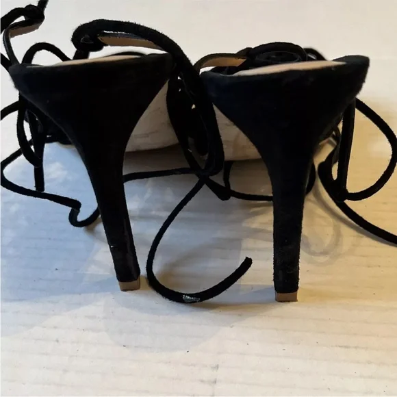 The Mode Collective Sz 38 Black 4”Heels Leather Sandals Made In Spain - Picture 6 of 11